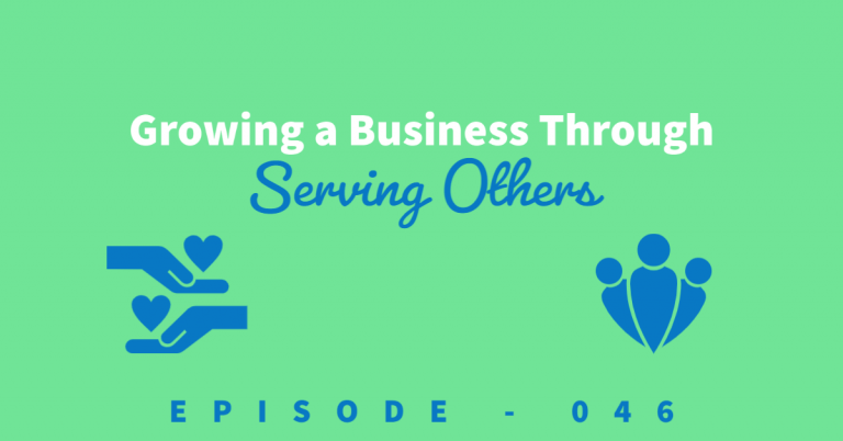 Growing a business through serving others with clip art images hands holding out hears and 3 people grouped together to represent community.