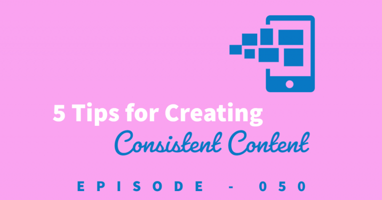 Tips for creating consistent content cover photo with a image of a phone with squares flying into and out of it.