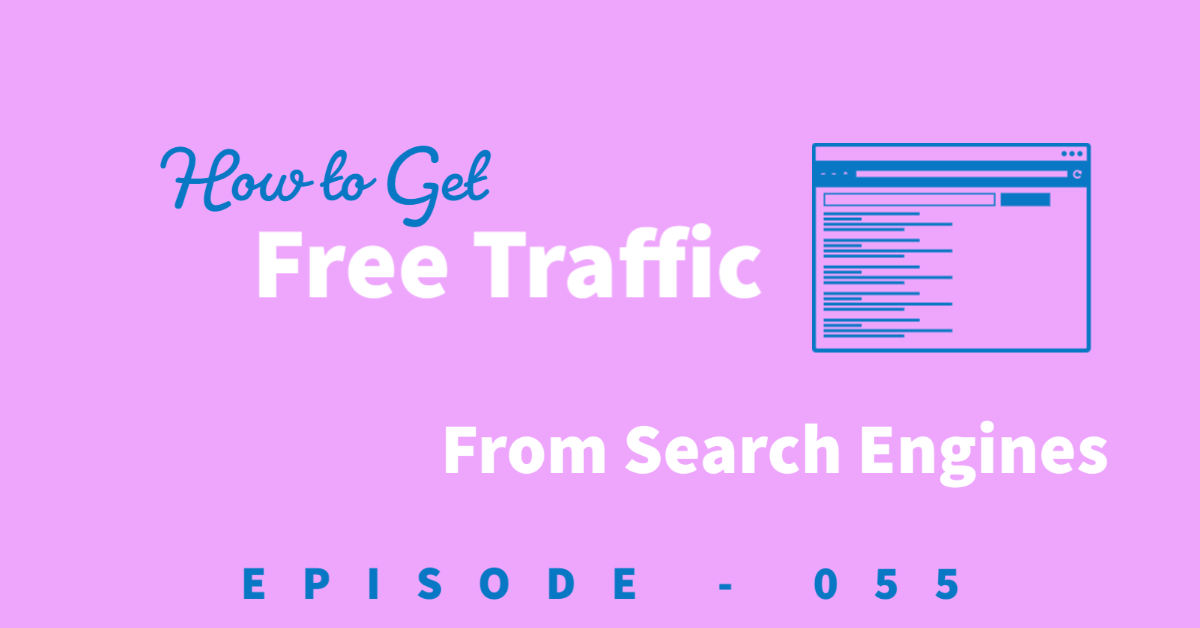How to gain free traffic from search engines with a image of a web browser on a purple background