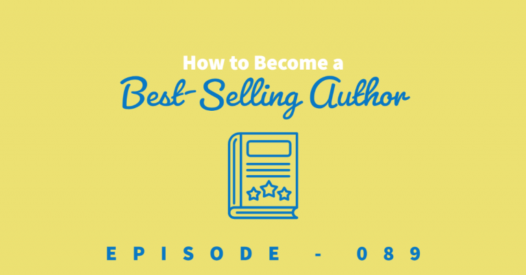 How to become a best-selling author. A blue image of a book with a yellow background.