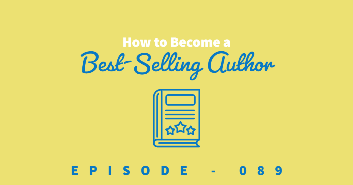 How to become a best-selling author. A blue image of a book with a yellow background.