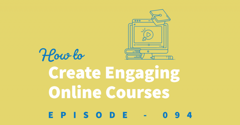 How to create an engaging online course. An image of a computer with content.